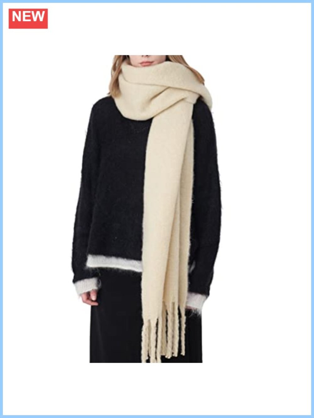 Oversized Tassel Scarf Soft Thick Winter Shawl Warm Wrap